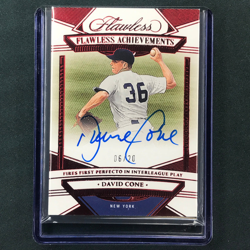 2023 Flawless Mlb David Cone Flawless Achievements Auto Ruby 6/20