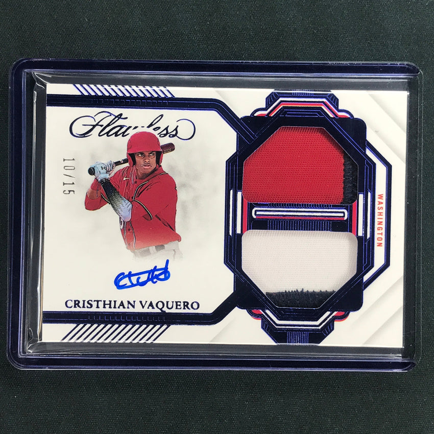 2023 Flawless Mlb Cristhian Vaquero Dual Memorabilia Patch Auto Sapphire 10/15