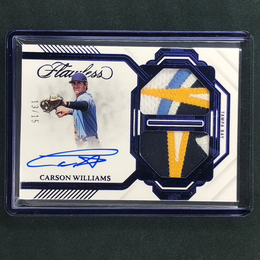2023 Flawless Mlb Carson Williams Dual Memorabilia Patch Auto Sapphire 13/15