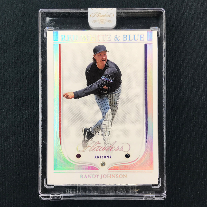 2023 Flawless Mlb Randy Johnson Red White And Blue Gems 4/20