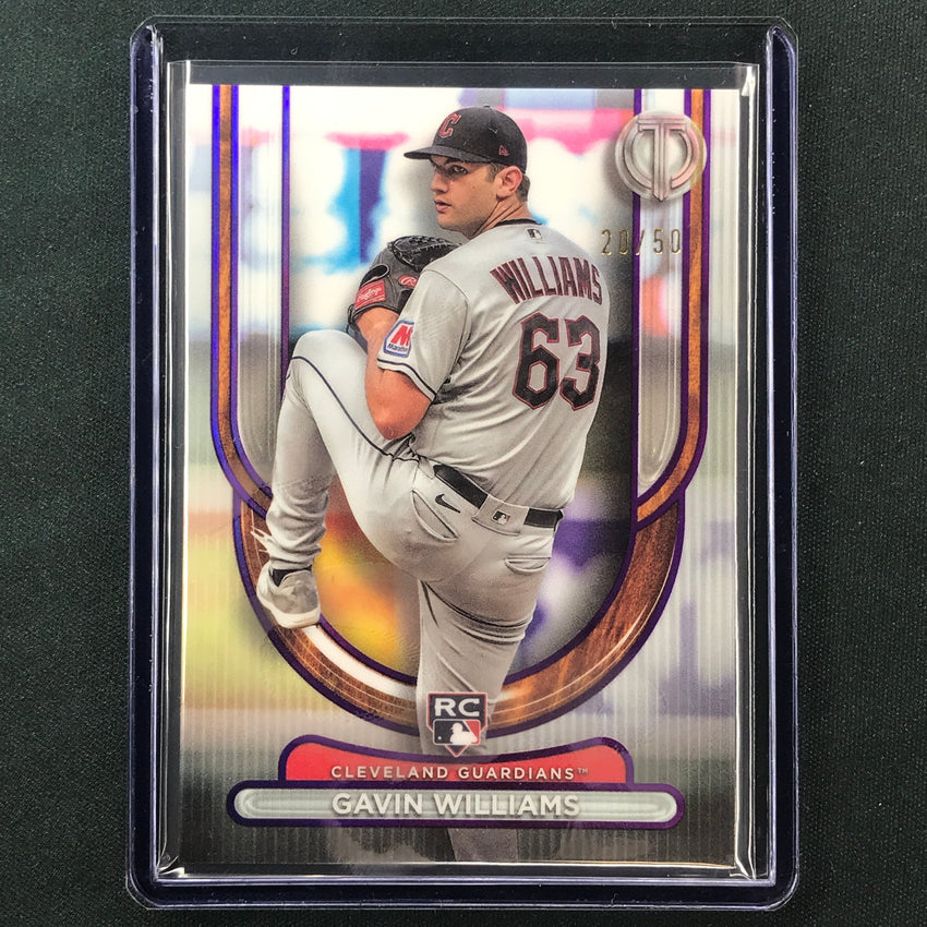 2024 Topps Tribute Mlb Gavin Williams Rookie Base Purple 20/50