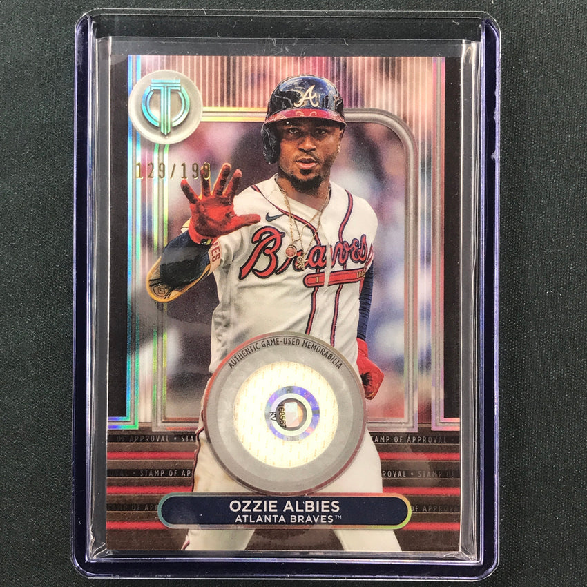 2024 Topps Tribute Mlb Ozzie Albies Stamp Of Approval Jersey Relic Base 129/199