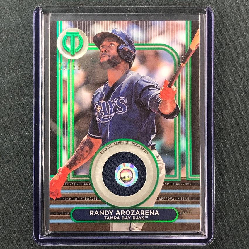 2024 Topps Tribute Mlb Randy Arozarena Stamp Of Approval Jersey Green 29/99