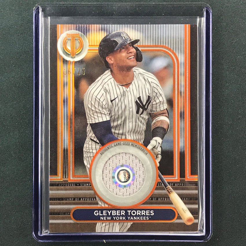 2024 Topps Tribute Mlb Gleyber Torres Stamp Of Approval Jersey Orange 16/25