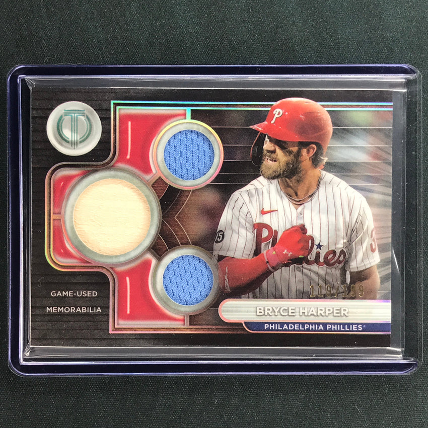 2024 Topps Tribute Mlb Bryce Harper Triple Tribute Relic Jersey Base 119/199