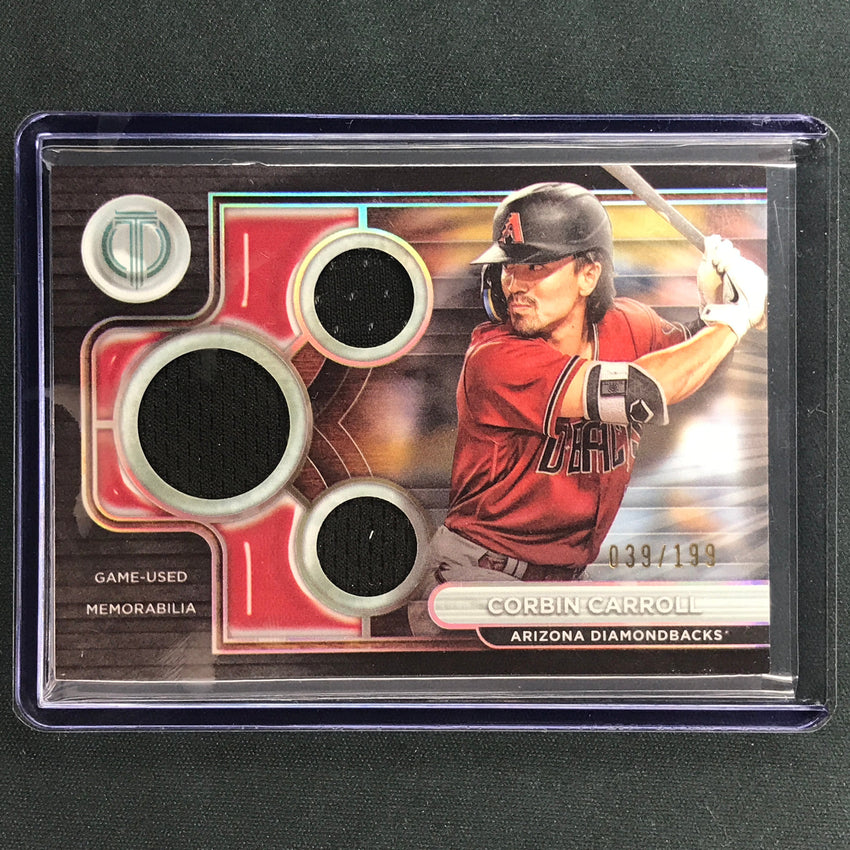 2024 Topps Tribute Mlb Corbin Carroll Triple Tribute Relic Jersey Base 39/199