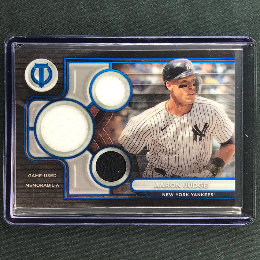 2024 Topps Tribute Mlb Aaron Judge Triple Tribute Relic Jersey Blue 135/150