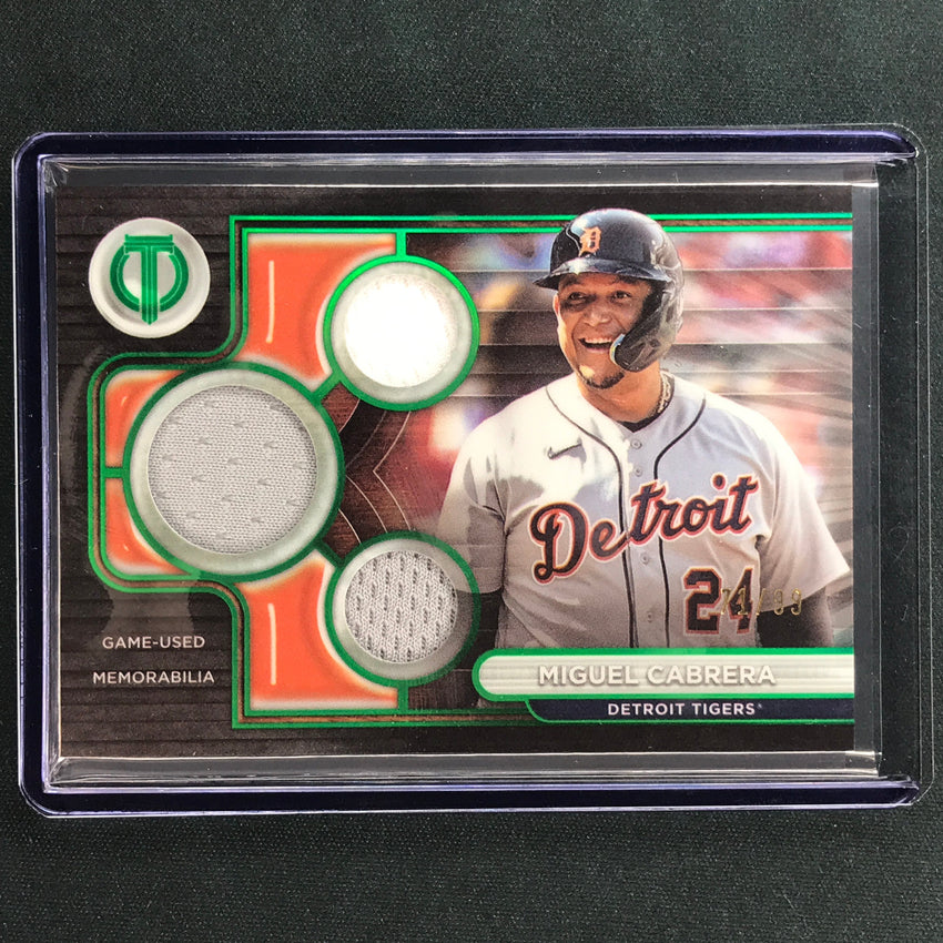 2024 Topps Tribute Mlb Miguel Cabrera Triple Tribute Relic Jersey Green 71/99