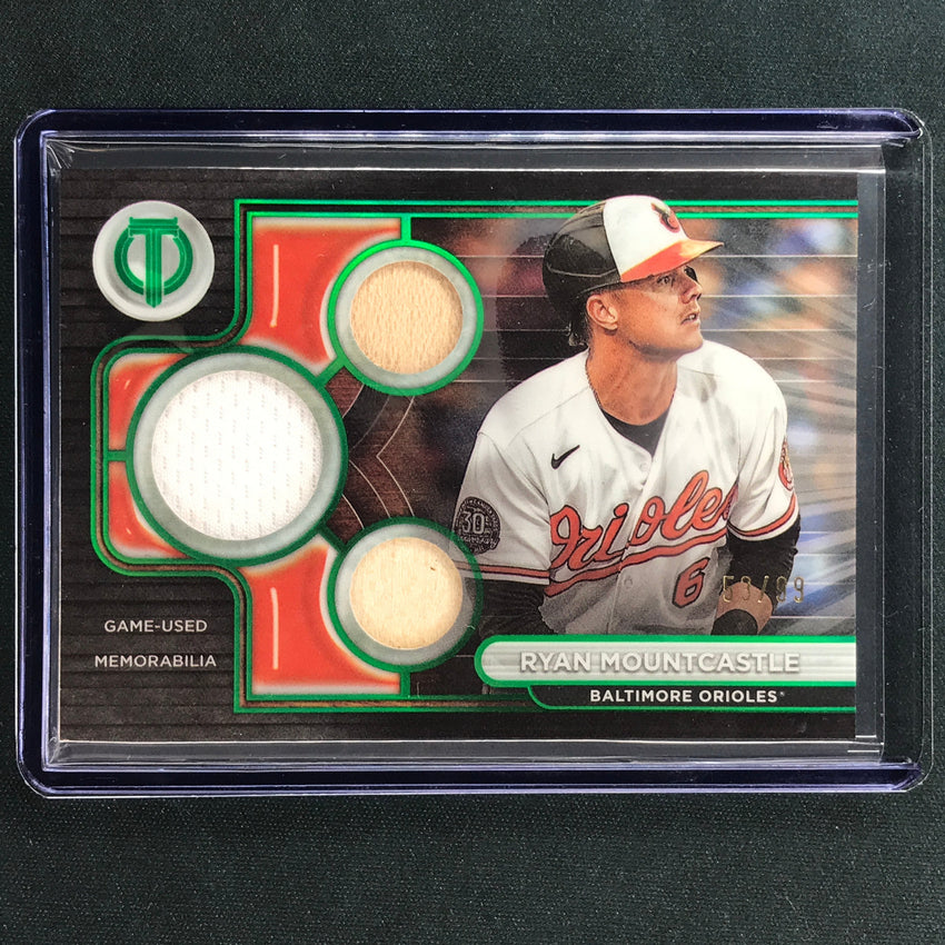 2024 Topps Tribute Mlb Ryan Mountcastle Triple Tribute Relic Jersey Green 53/99