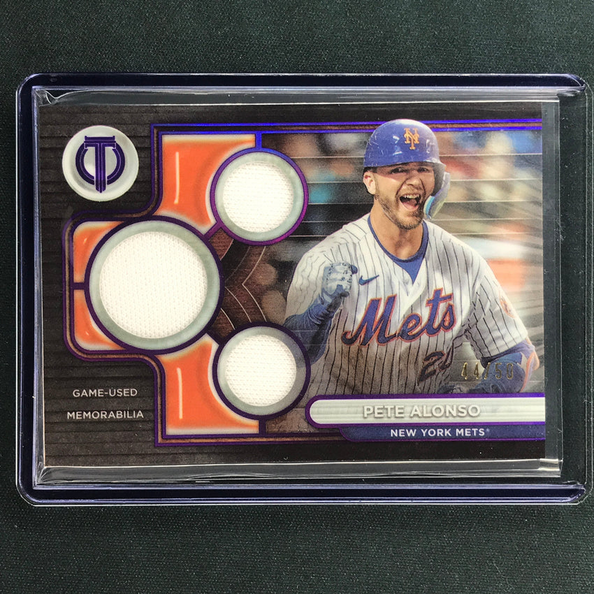 2024 Topps Tribute Mlb Pete Alonso Triple Tribute Relic Jersey Purple 44/50
