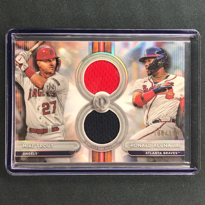 2024 Topps Tribute Mlb Mike Trout Ronald Acuna Jr. Tribute Dual Relic 108/199