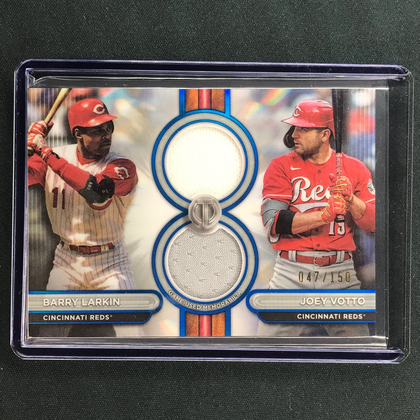 2024 Topps Tribute Mlb Barry Larkin Joey Votto Tribute Dual Relic Blue 47/150