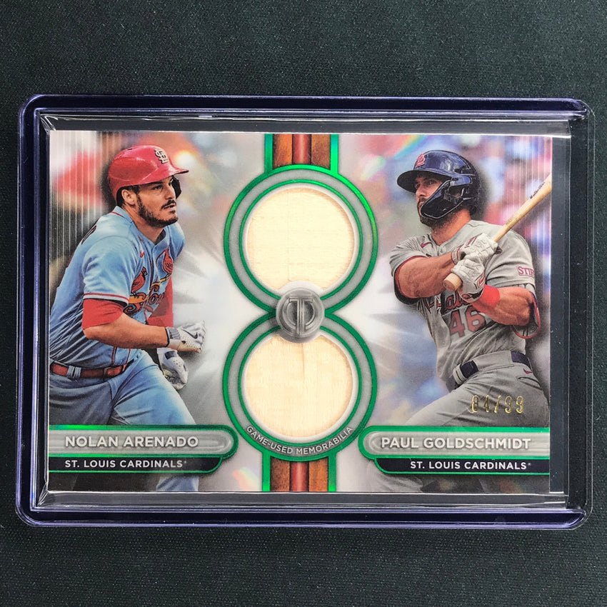 2024 Topps Tribute Mlb Nolan Arenado Goldschmidt Tribute Dual Relic Green 84/99