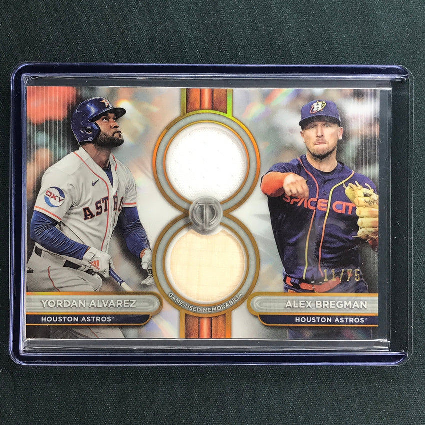 2024 Topps Tribute Mlb Yordan Alvarez Alex Bregman Tribute Dual Relic Gold 11/75