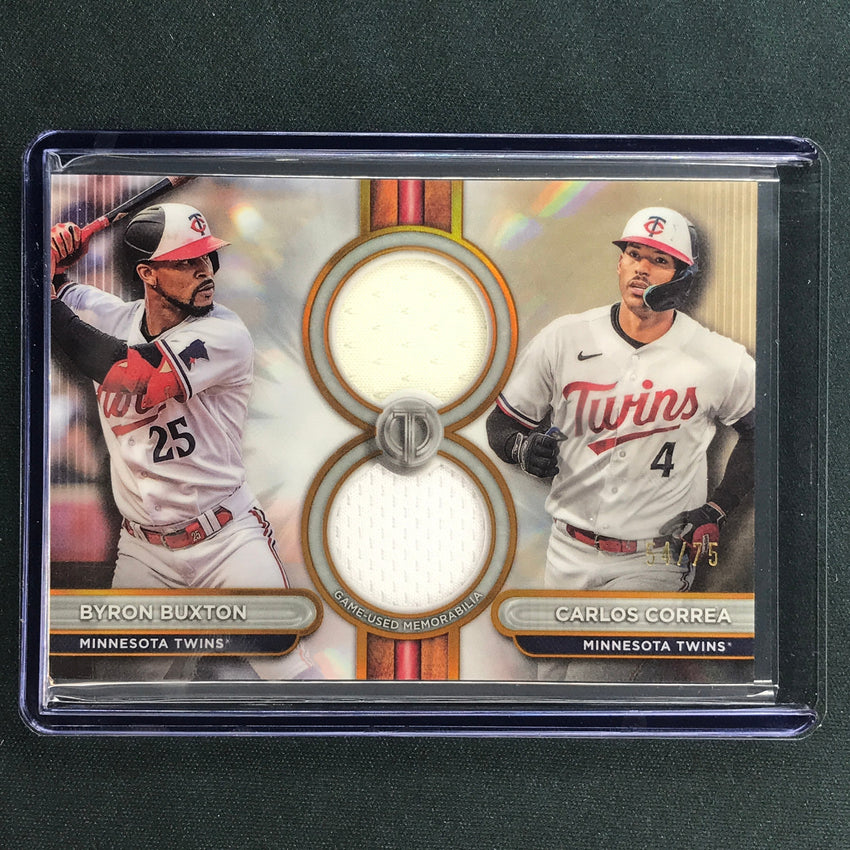 2024 Topps Tribute Mlb Byron Buxton Carlos Correa Tribute Dual Relic Gold 54/75
