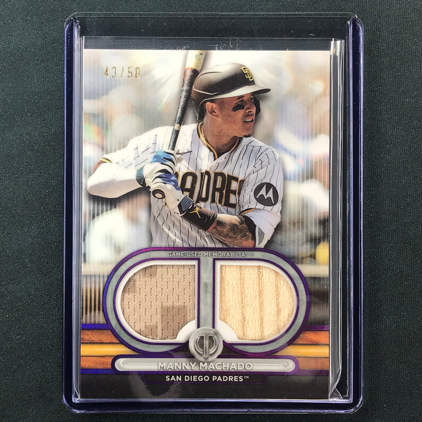 2024 Topps Tribute Mlb Manny Machado Tribute Dual Relic Jersey Purple 43/50