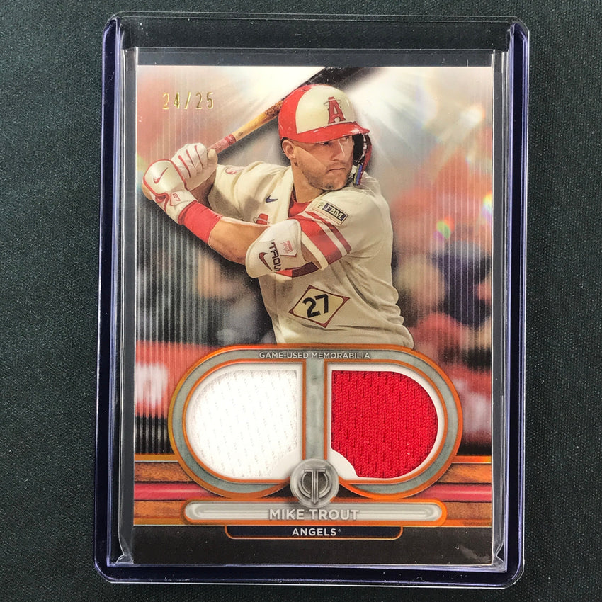2024 Topps Tribute Mlb Mike Trout Tribute Dual Relic Jersey Orange 24/25