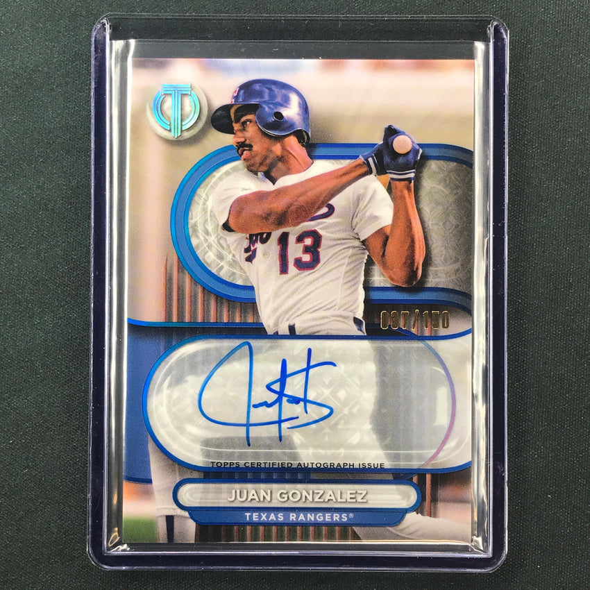 2024 Topps Tribute Mlb Juan Gonzalez Tribute Auto Blue 37/150