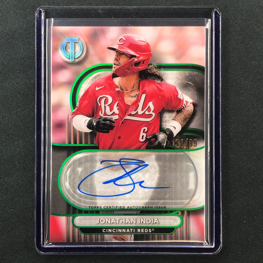 2024 Topps Tribute Mlb Jonathan India Tribute Auto Green 34/99