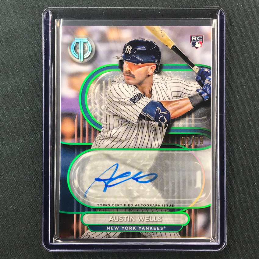 2024 Topps Tribute Mlb Austin Wells Tribute Rookie Auto Green 2/99