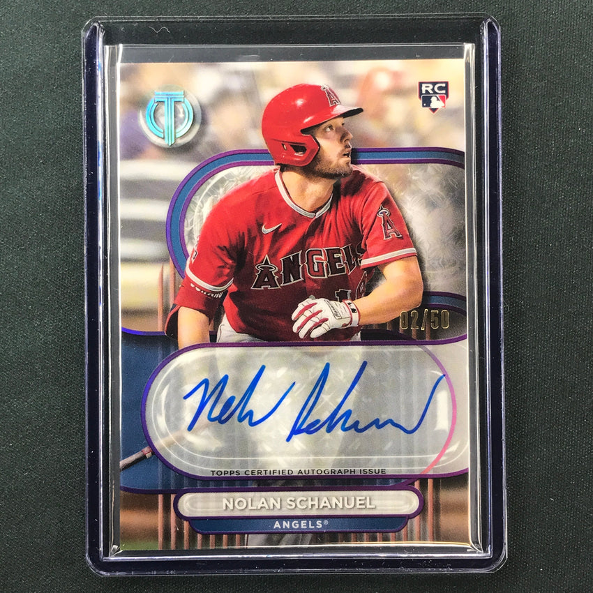 2024 Topps Tribute Mlb Nolan Schanuel Tribute Rookie Auto Purple 2/50