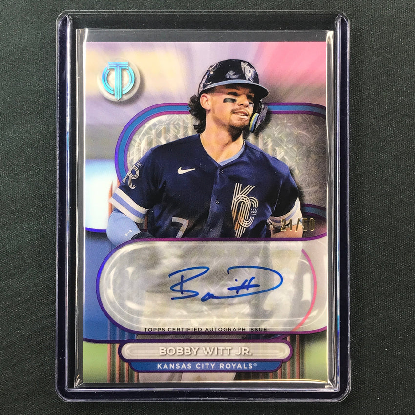 2024 Topps Tribute Mlb Bobby Witt Jr. Tribute Auto Purple 21/50