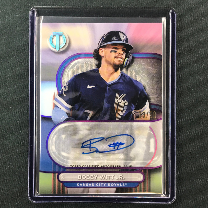 2024 Topps Tribute Mlb Bobby Witt Jr. Tribute Auto Purple 23/50