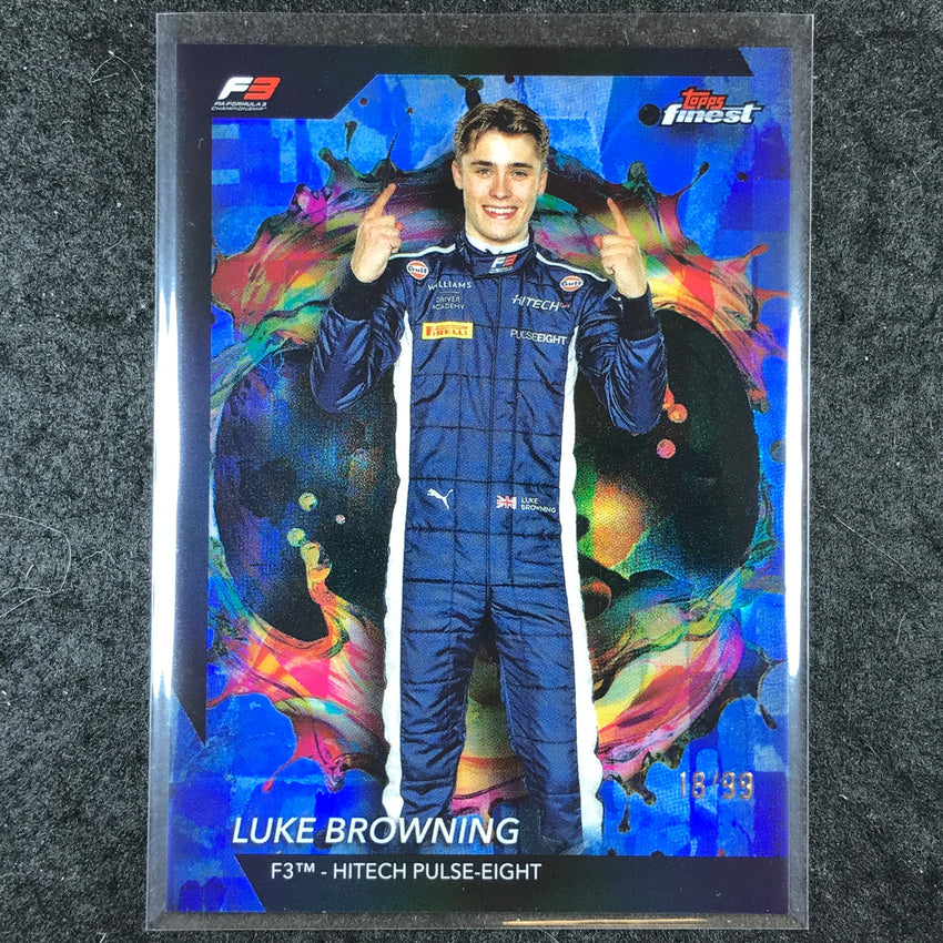 2024 Topps Finest Formula 1 LUKE BROWNING Rare Blue 18/99 #255