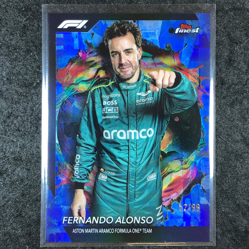 2024 Topps Finest Formula 1 FERNANDO ALONSO Rare Blue 52/99 #290