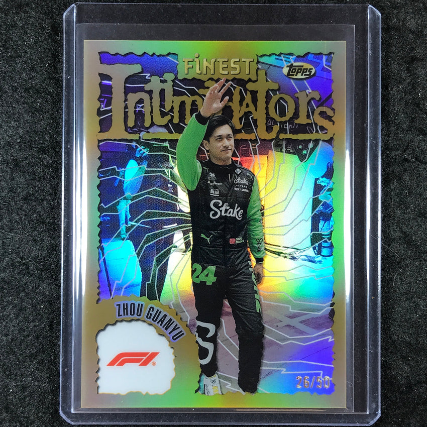 2024 Topps Finest Formula 1 ZHOU GUANYU Intimidators Gold 26/50 #ZHO
