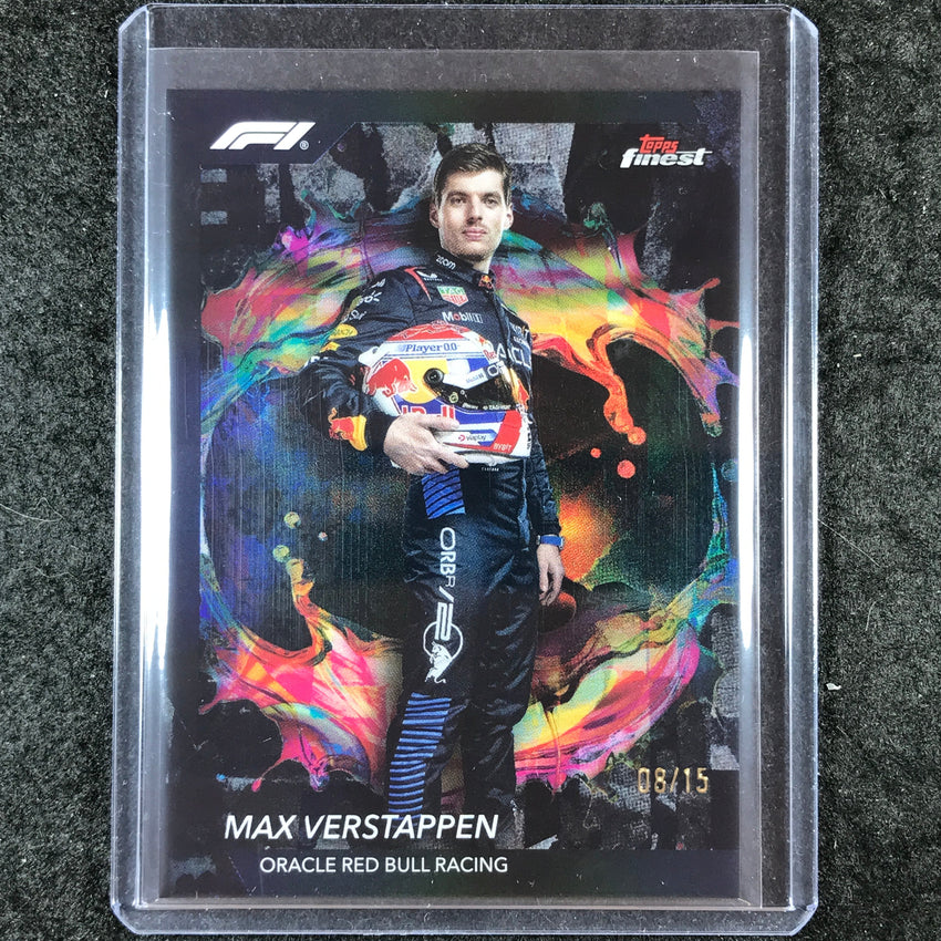 2024 Topps Finest Formula 1 MAX VERSTAPPEN Rare Black 8/15 #201