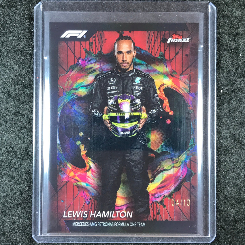 2024 Topps Finest Formula 1 LEWIS HAMILTON Rare Red Black Vapor 4/10 #206