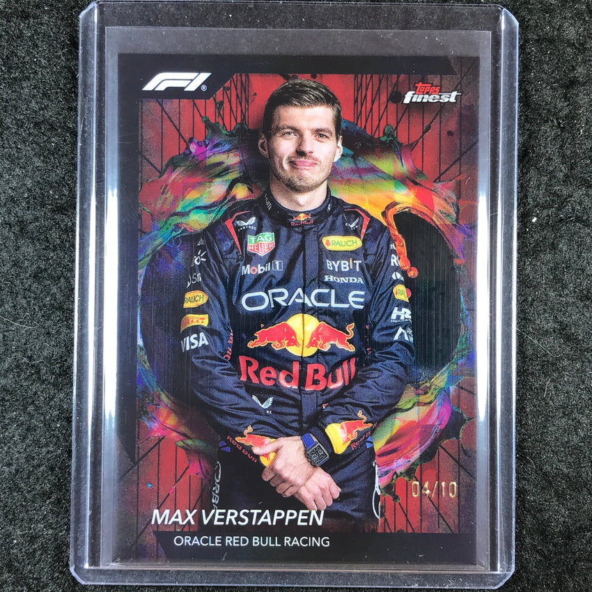 2024 Topps Finest Formula 1 MAX VERSTAPPEN Rare Red Black Vapor 4/10 #295
