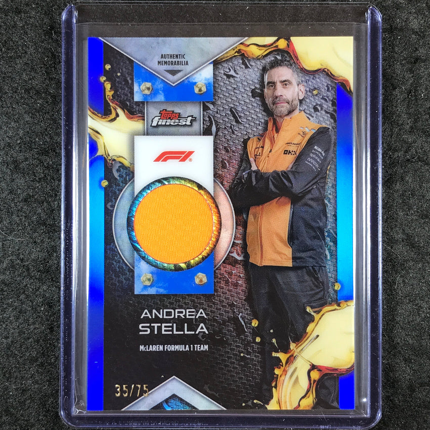 2024 Topps Finest Formula 1 ANDREA STELLA F1 Relic Blue 35/75