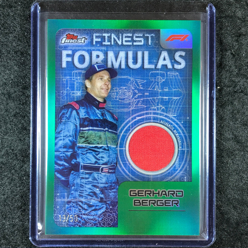 2024 Topps Finest Formula 1 GERHARD BERGER Finest Formulas Relic Green 19/50