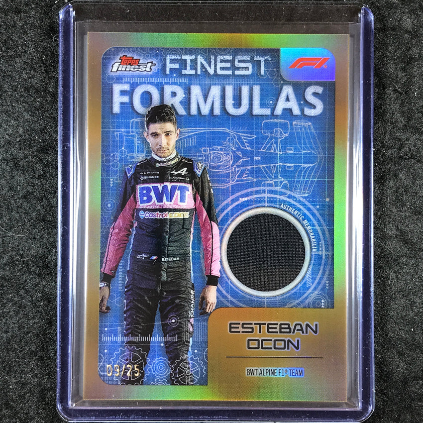 2024 Topps Finest Formula 1 ESTEBAN OCON Finest Formulas Relic Gold 9/25