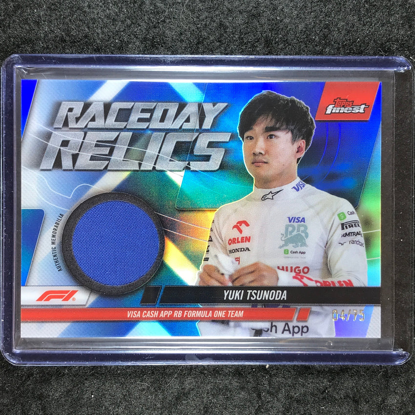 2024 Topps Finest Formula 1 YUKI TSUNODA Raceday Relics Blue 4/75