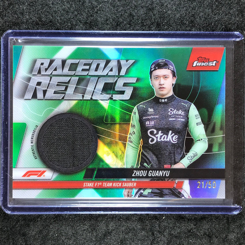 2024 Topps Finest Formula 1 ZHOU GUANYU Raceday Relics Green 21/50