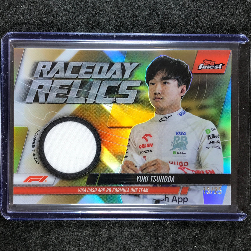 2024 Topps Finest Formula 1 YUKI TSUNODA Raceday Relics Gold 13/25