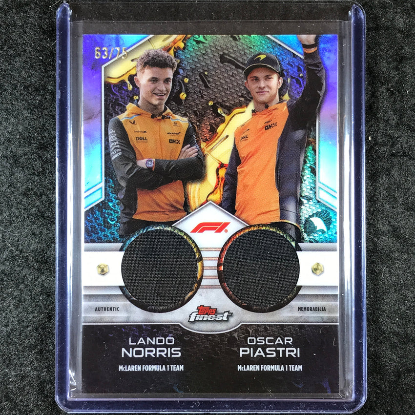 2024 Topps Finest Formula 1 LANDO NORRIS OSCAR PIASTRI Finest Duos Relics 63/75