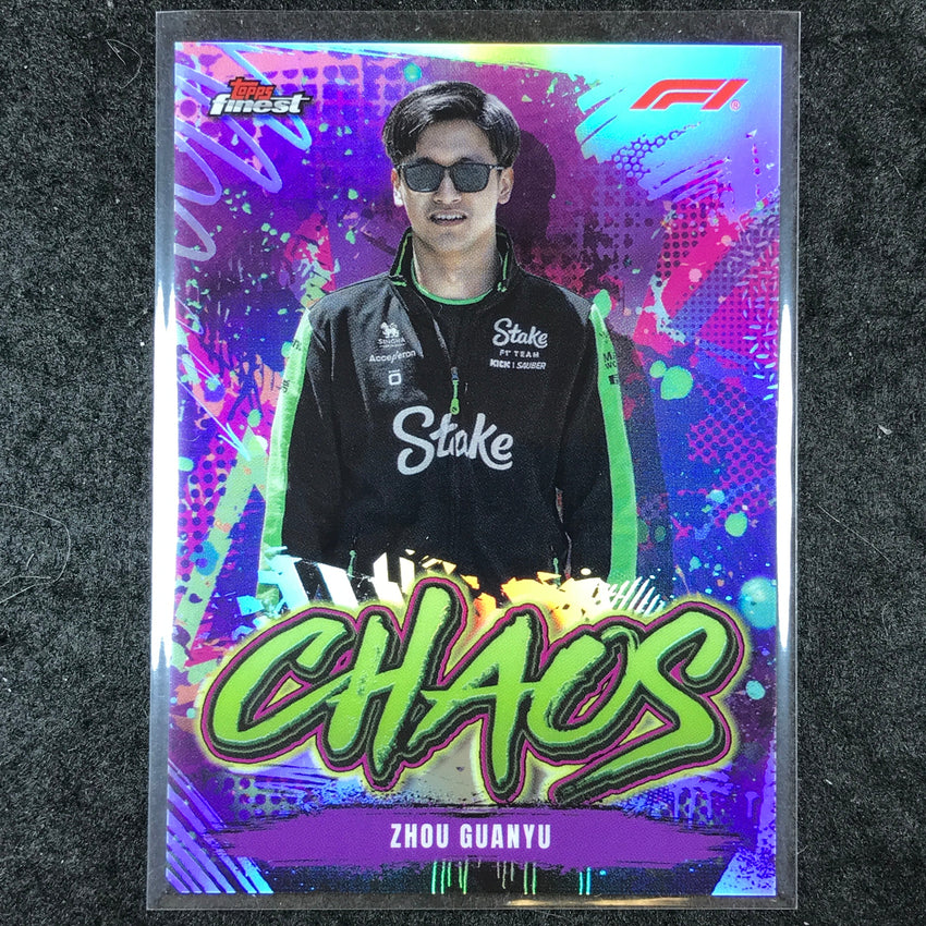 2024 Topps Finest Formula 1 ZHOU GUANYU Chaos Refractor #14
