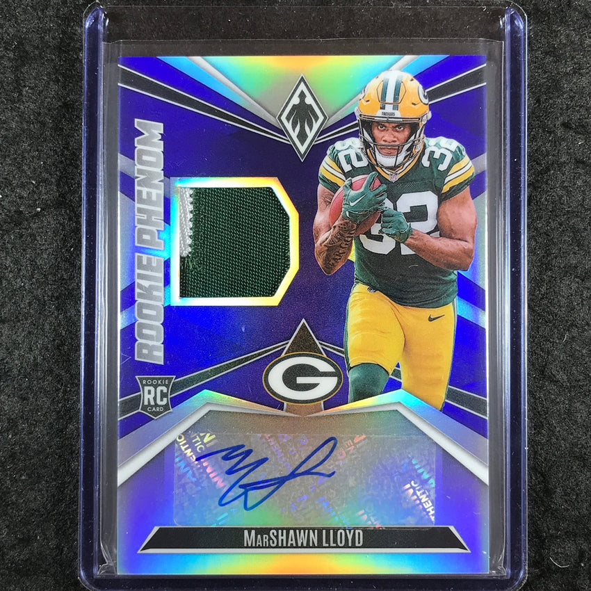 2024 Phoenix Football MARSHAWN LLOYD Rookie Phenom Patch Auto Blue 9/49