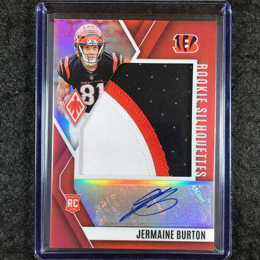 2024 Phoenix Football JERMAINE BURTON Rookie Silhouettes Patch Auto Red 26/99