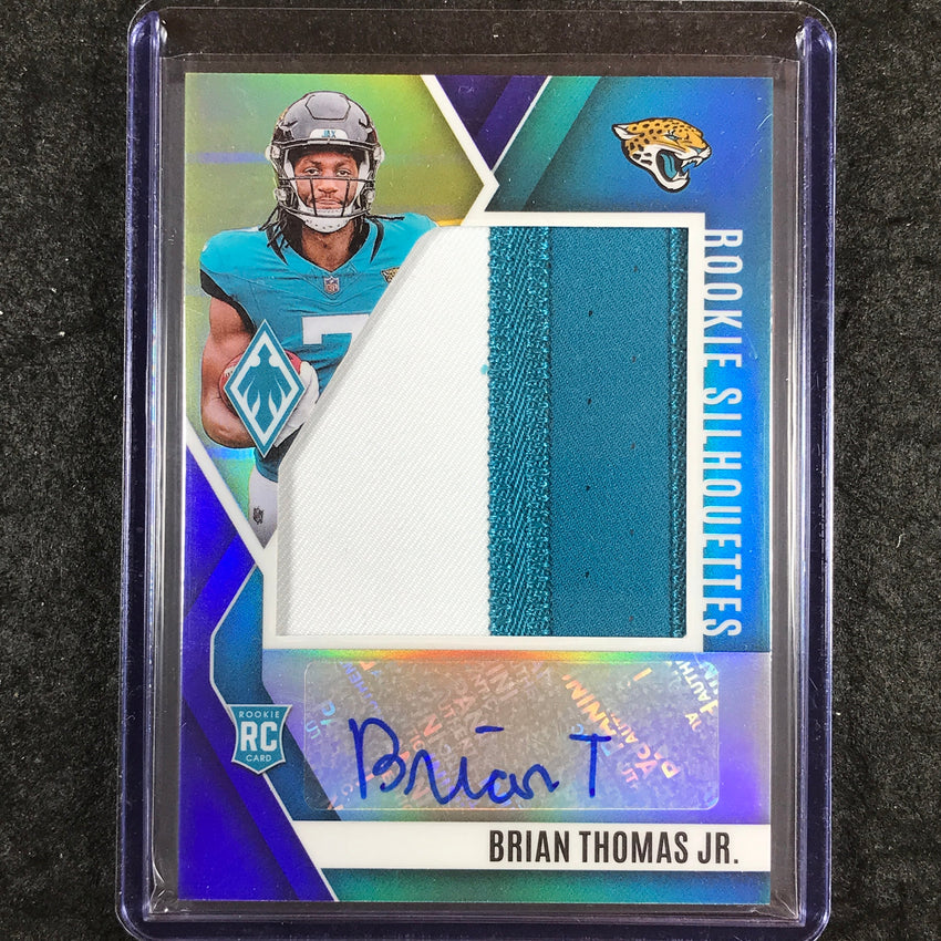 2024 Phoenix Football BRIAN THOMAS JR. Rookie Silhouettes Patch Auto Blue 19/49