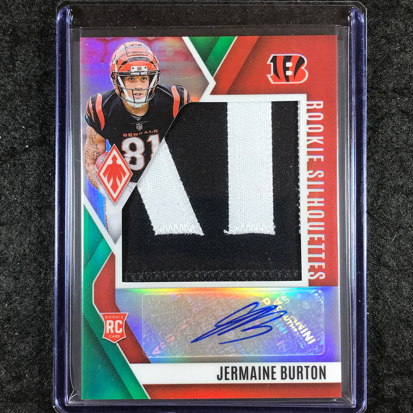 2024 Phoenix Football JERMAINE BURTON Rookie Silhouettes Patch Auto Green 25/25