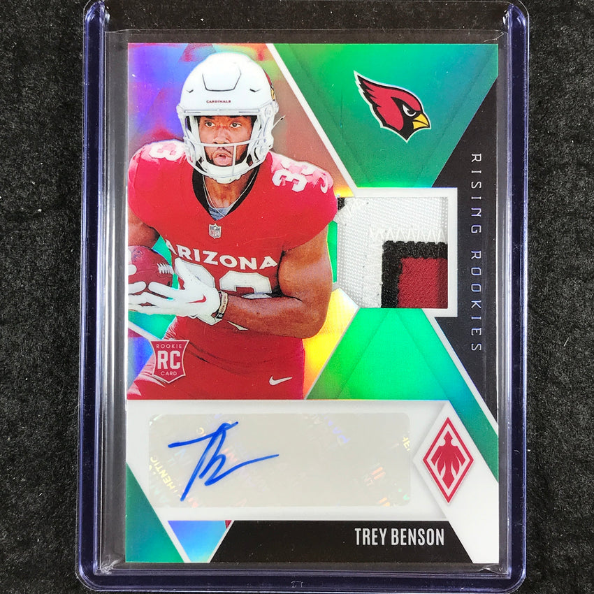2024 Phoenix Football TREY BENSON Rising Rookies Patch Auto Green 12/49