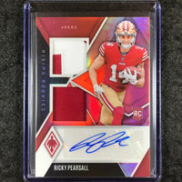 2024 Phoenix Football RICKY PEARSALL Rising Rookies Dual Patch Auto Red 92/99