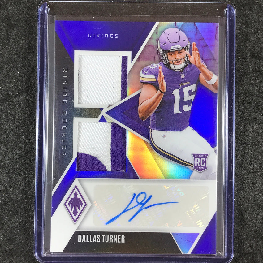 2024 Phoenix Football DALLAS TURNER Rising Rookies Dual Patch Auto Blue 35/49