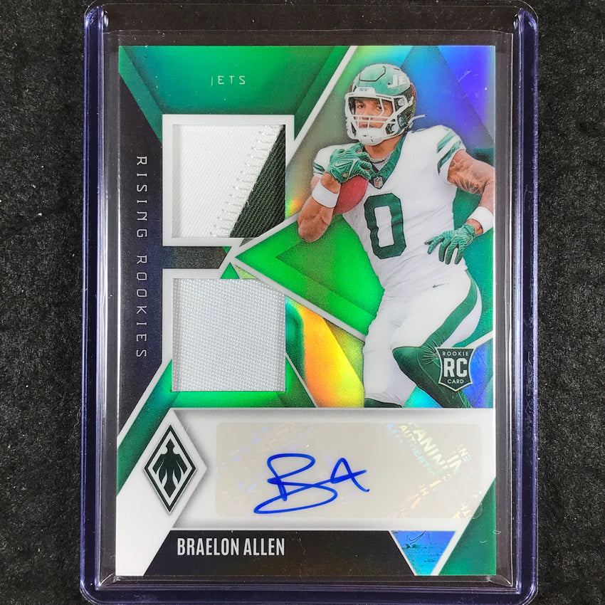2024 Phoenix Football BRAELON ALLEN Rising Rookies Dual Patch Auto Green 16/25