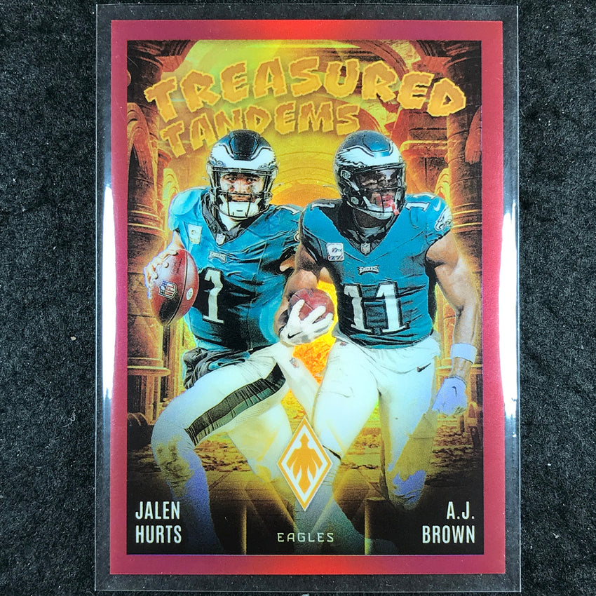 2024 Phoenix Football JALEN HURTS A.J. BROWN Treasured Tandems Red 75/99 #PHL